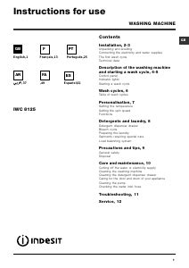 indesit iwc 8125|User manual Indesit IWC 8125 B (English .